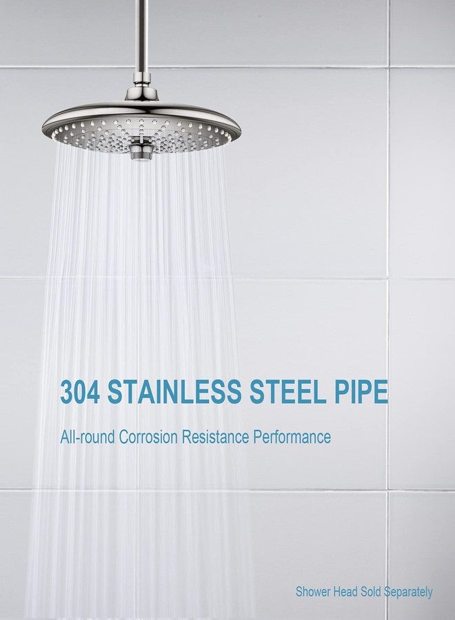 OFFO Shower Arm with Flange, 3 in Brushed Nickel Ceiling Mount Replacement Rain Shower Head Straight Arm Ceiling-Mounted For Fixed Shower Head & High Pressure Rain - Image 3